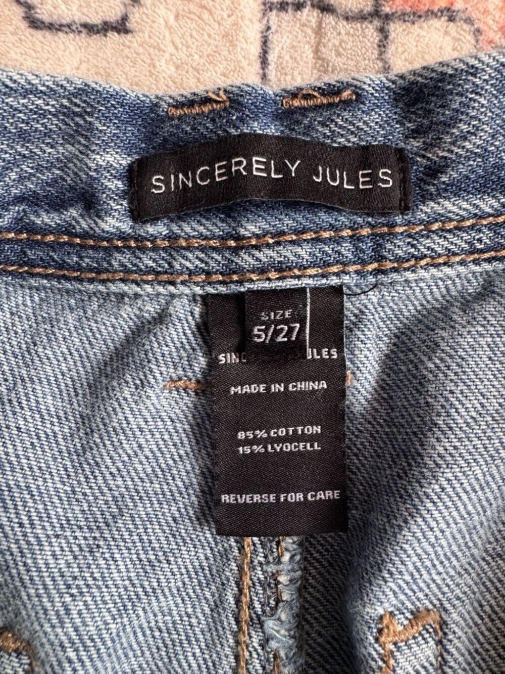 Sincerely Jules Wide Leg Jeans w/ Released Hem - size 27 - Picture 3 of 5